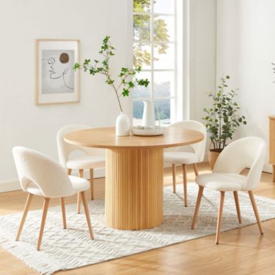 Mati - Table à manger 4 personnes ronde en bois - Bois clair