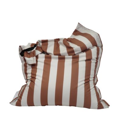 Maxi coussin Big-Bag rayé terracotta 140 x 120 cm Easy Life