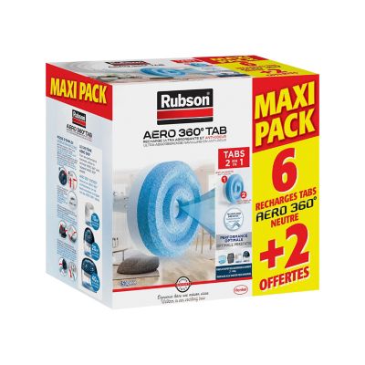Maxi pack 6+2 recharges pour absorbeur d'humidité AERO 360° Tab