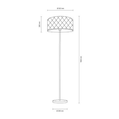 Maxima Lampadaire 1xE27 Max.60W Métal Chromé/Câble PVC Transparent/Abat-jour en Matière Synthétique Blanche