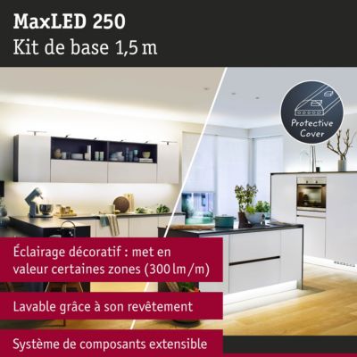 MaxLED 250 Strip LED Kit de base 1,5m Tunable White 1,5m revêtue IP44 5,5W 270lm/m 30 LEDs/m Tunable White 24VA