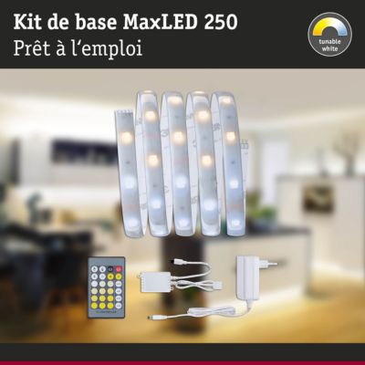 MaxLED 250 Strip LED Kit de base 1,5m Tunable White 1,5m revêtue IP44 5,5W 270lm/m 30 LEDs/m Tunable White 24VA