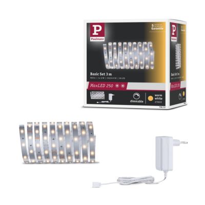 MaxLED 250 Strip LED Kit de base 3m 2700K 3m 12W 300lm/m 30 LEDs/m ...