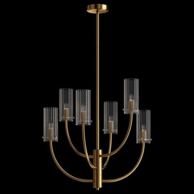 Maytoni Arco Plafonnier Néoclassique à Bras Multiples Laiton, Abat-Jour en Verre