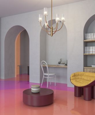 Maytoni Arco Plafonnier Néoclassique à Bras Multiples Laiton, Abat-Jour en Verre