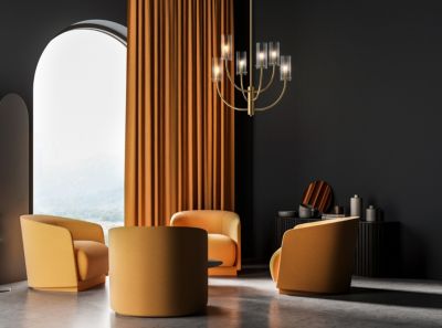 Maytoni Arco Plafonnier Néoclassique à Bras Multiples Laiton, Abat-Jour en Verre