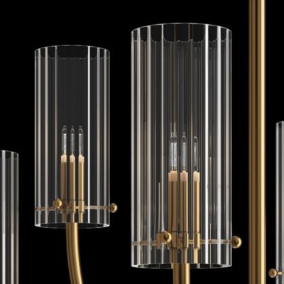 Maytoni Arco Plafonnier Néoclassique à Bras Multiples Laiton, Abat-Jour en Verre