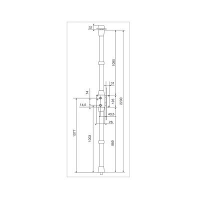Mecanisme CAVITH 4572 A2P Iseo 9704VFCA01.5 serrure multipoints 3 points verticale fouillot droit or
