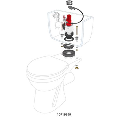 Mécanisme de chasse d'eau double chasse 3L/6L Wirquin MW2 + câble