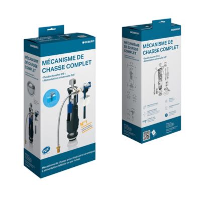 Mécanisme de chasse double débit avec robinet flotteur 3/8" à alimentation universelle Geberit