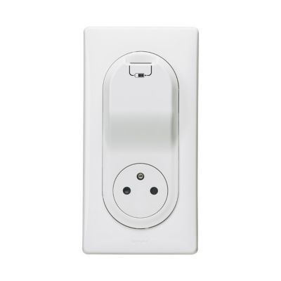 Mécanisme de prise de courant affleurante + chargeur USB Legrand Céliane blanc