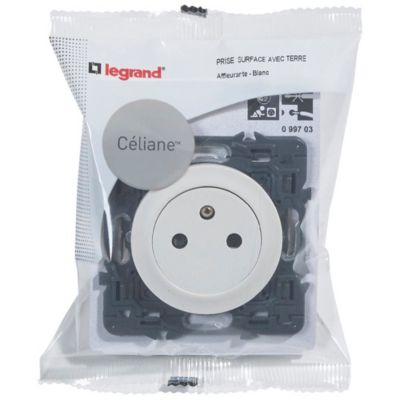 Mécanisme de prise de courant avec terre affleurante Legrand Céliane 16A blanc