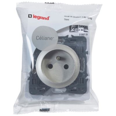 Mécanisme de prise de courant avec terre Legrand Céliane 16A titane