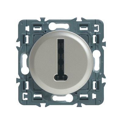 Mécanisme de prise téléphone 8 contacts en T Legrand Céliane titane