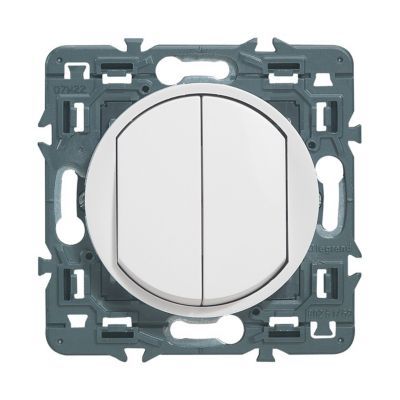 Mécanisme double poussoir Legrand Céliane 6A blanc