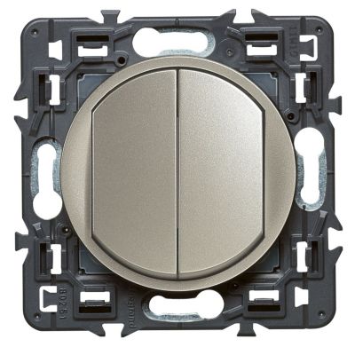 Mécanisme double poussoir Legrand Céliane titane 6A