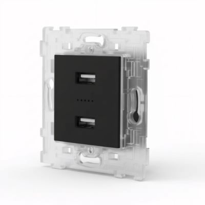 Mécanisme double prise USB Colours Kalya gris soft