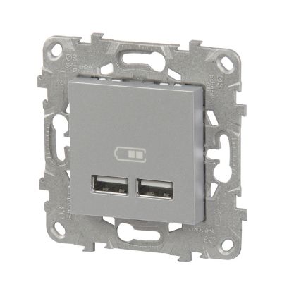 Mécanisme double prise usb SCHNEIDER ELECTRIC aluminium