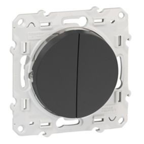 Mécanisme interrupteur double va-et-vient Schneider Electric Odace anthracite