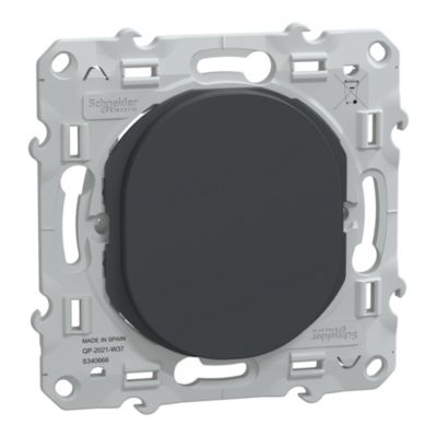 Obturateur Unica Schneider 2 Modules Anthracite - Mécanisme Seul Pour Installation Électrique