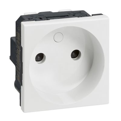 Mécanisme prise 2P simple 2 modules Legrand Mosaïc