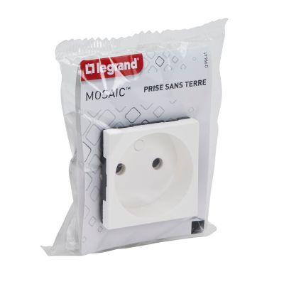 Mécanisme prise 2P simple 2 modules Legrand Mosaïc