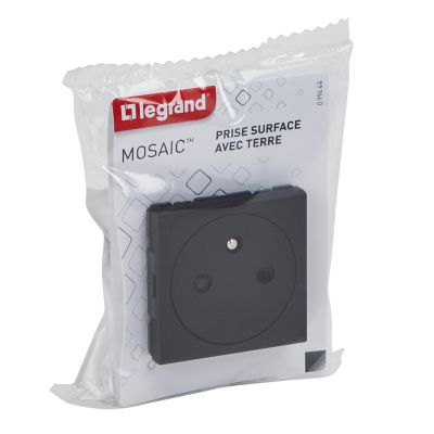 Mécanisme prise affleurante Legrand Mosaïc noir