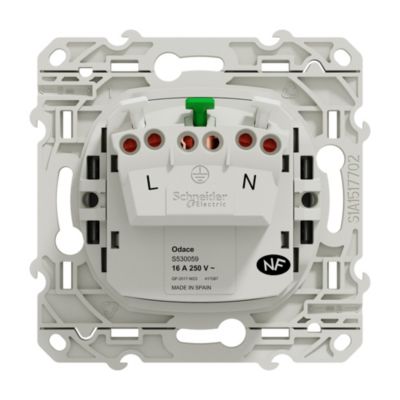Mécanisme prise avec terre Schneider Electric Odace aluminium