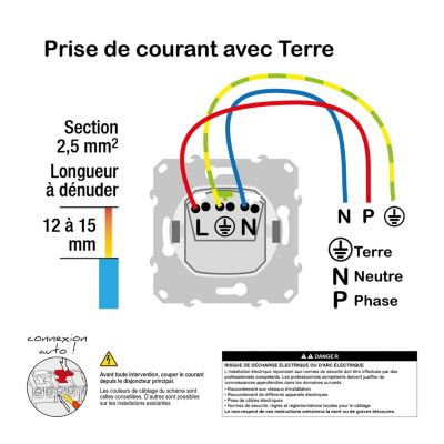 Mécanisme prise avec terre Schneider Electric Odace blanc