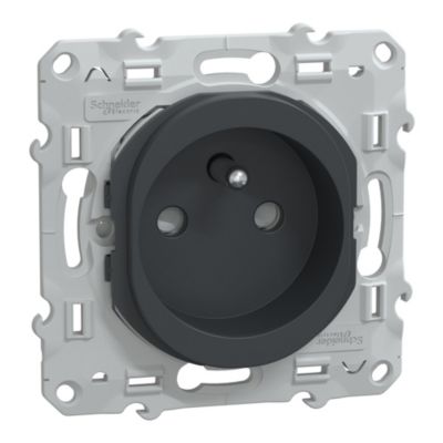 Mécanisme prise avec terre Schneider Electric Ovalis anthracite