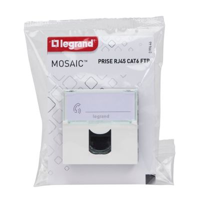 Mécanisme prise RJ45 cat6 2 modules Legrand Mosaïc