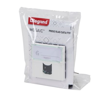 Mécanisme prise RJ45 cat6 2 modules Legrand Mosaïc