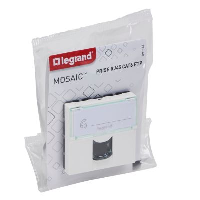 Mécanisme prise RJ45 cat6 2 modules Legrand Mosaïc