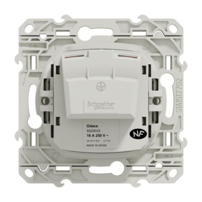 Mécanisme prise sans terre Schneider Electric Odace blanc