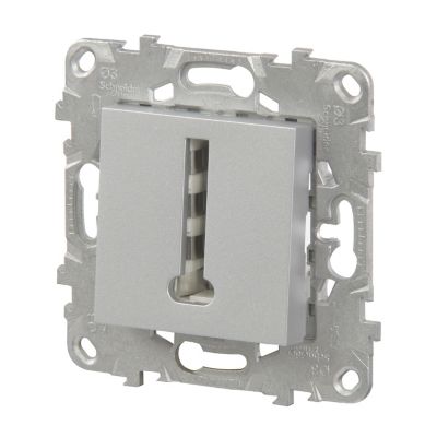 Mécanisme prise téléphone en T Schneider Electric Unica Déco aluminium