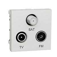 Mécanisme prise TV/FM/SAT 2 modules Schneider Electric Unica Pro blanc