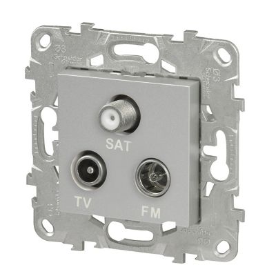 Mécanisme prise TV-FM-SAT Schneider Electric Unica Déco aluminium