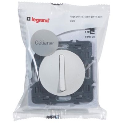 Mécanisme va-et-vient silencieux Legrand Céliane 6A blanc