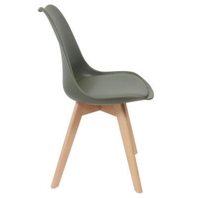 MEDALINE - Lot de 4 Chaises Scandinaves Kaki