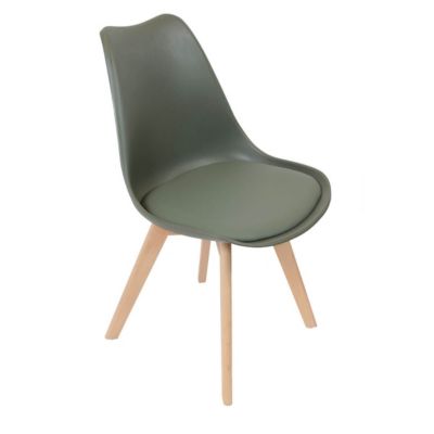 MEDALINE - Lot de 6 Chaises Scandinaves Kaki