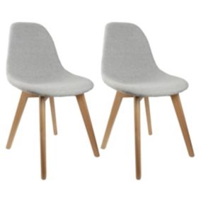 MEDYNA - Lot de 2 Chaises Scandinaves Grises