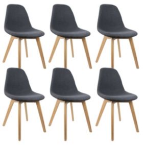 MEDYNA - Lot de 6 Chaises Scandinaves Noires