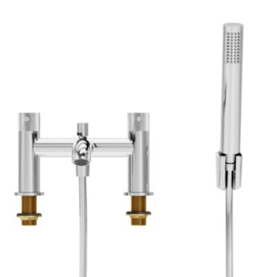 Mélangeur bain douche + douchette et flexible, chrome, GoodHome Owens