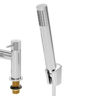 Mélangeur bain douche + douchette et flexible, chrome, GoodHome Owens