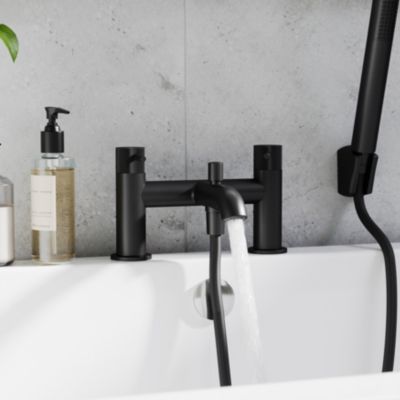 Mélangeur bain/douche + douchette et flexible, noir mat, GoodHome Owens