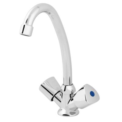 Mélangeur de lavabo avec vidage et flexibles Femelle 12/17 en laiton chromé Grenvik