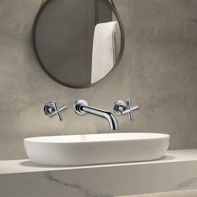 Mélangeur Lavabo Beverley Chromé - Style Rétro, Mécanisme Céramique 1/4 Tour - Économie D'eau