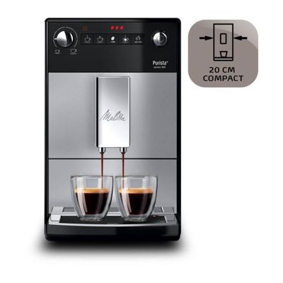 Melitta - Machine a Café a Grain Purista Argent - Machine Expresso Automatique Ultra-Silencieuse avec Extracteur d'Arômes