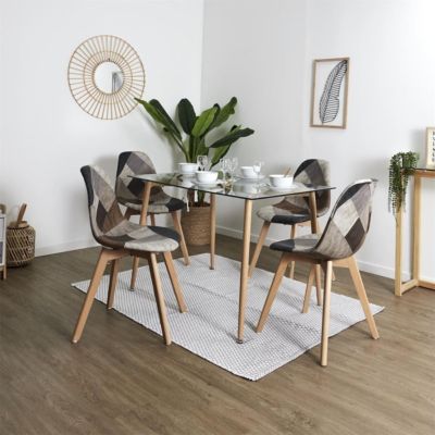 MELO - Lot de 2 Chaises Scandinaves Aspect Vieux Cuir