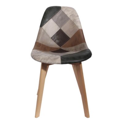 MELO - Lot de 2 Chaises Scandinaves Aspect Vieux Cuir